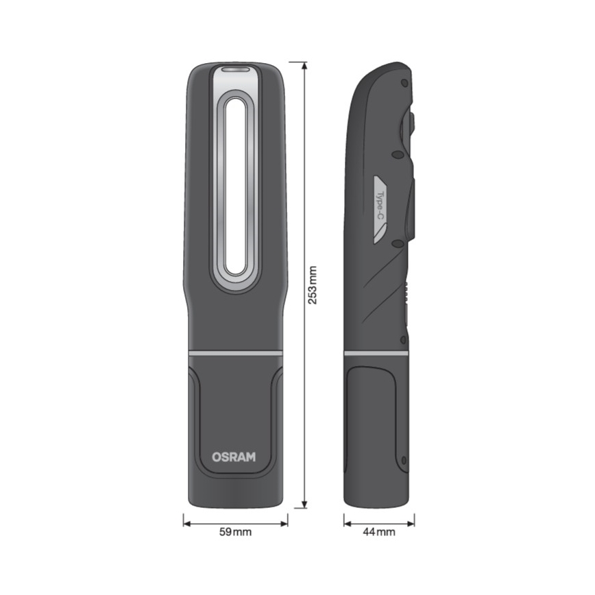 Osram - dimbar uppladdningsbar inspektionslampa LEDINSPECT MAX500 LED/16W/3,7V IP65 4500 mAh