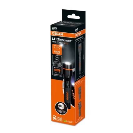 Osram - Uppladdningsbar dimmbar LED-ficklampa LEDINSPECT PRO TORCH 1200 LED/13W/3,6V 4000 mAh IP44
