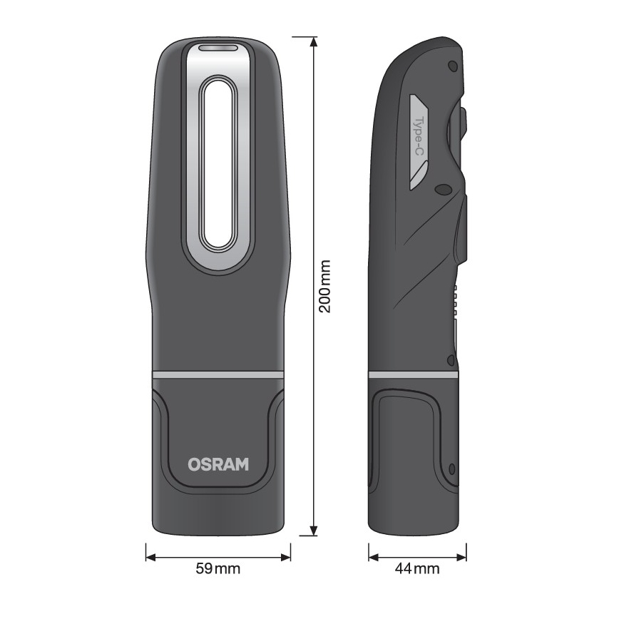 Osram - Dimmbar uppladdningsbar LED-inspektionslampa LEDINSPECT MINI250 LED/7W/3,7V IP65 2000 mAh