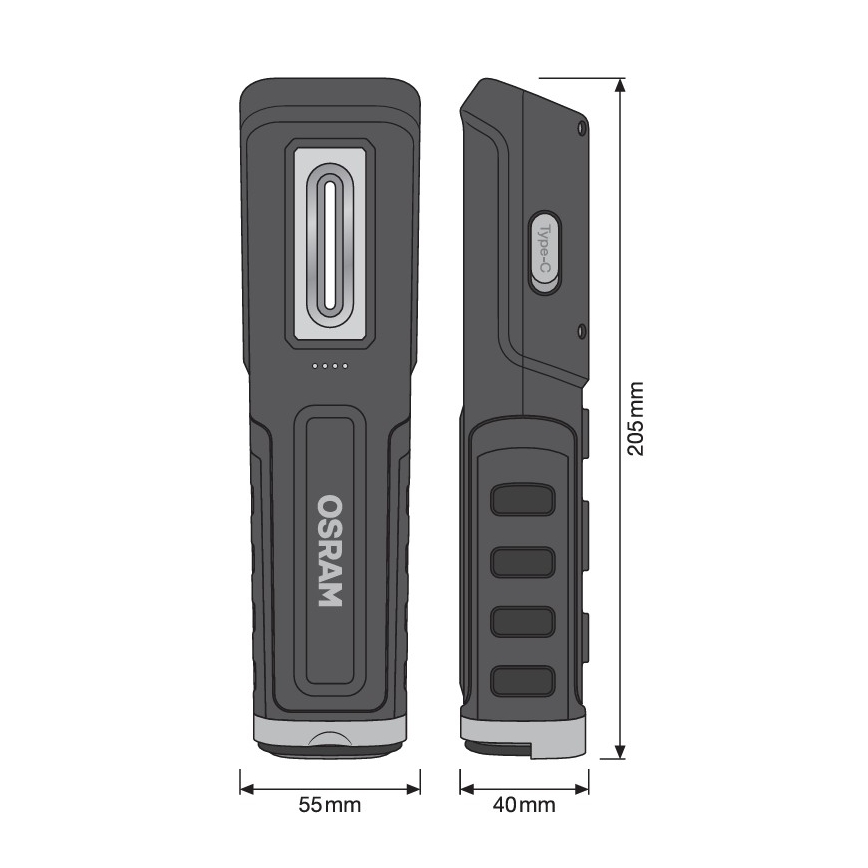 Osram - Dimmbar uppladdningsbar LED-inspektionslampa LEDINSPECT WIRE-FREE PRO 600 LED/5W/3,7V IP54