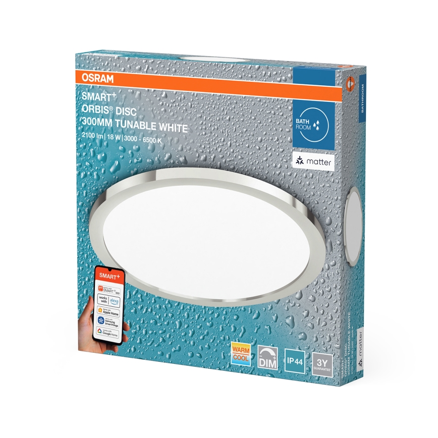 Osram - LED dimbar taklampa för badrum SMART+ DISC LED/18W/230V 3000-6500K IP44 Wi-Fi