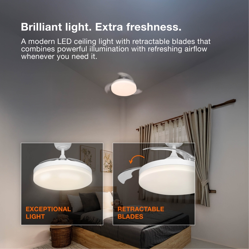 Osram - dimbar LED-taklampa med fläkt PONIENTE LED/36W/230V 3000/4000/6500K + fjärrkontroll