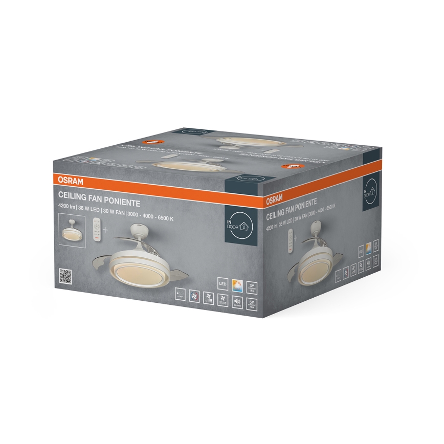 Osram - dimbar LED-taklampa med fläkt PONIENTE LED/36W/230V 3000/4000/6500K + fjärrkontroll