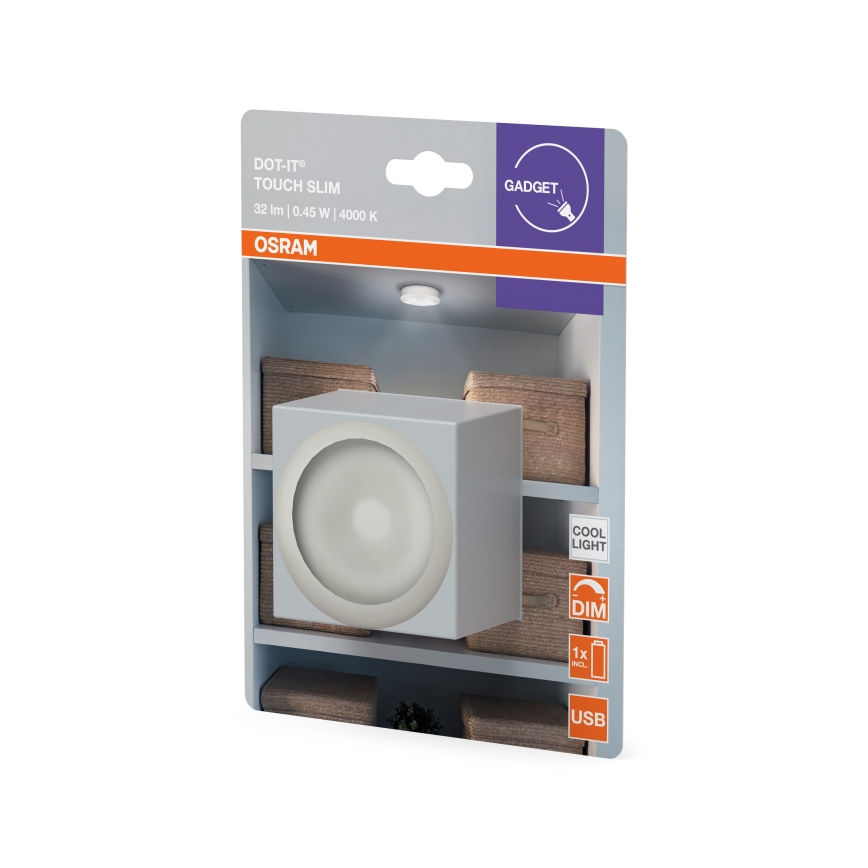 Osram - Dimbart LED-orienteringsljus DOT-IT LED/0,45W/5V 500 mAh vit