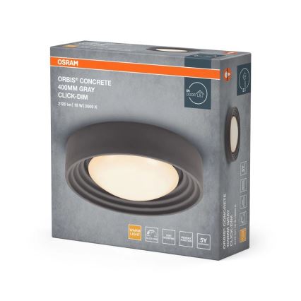 Osram - Dimbar LED-taklampa ORBIS CONCRETE LED/18W/230V Ø 40 cm grå/betong