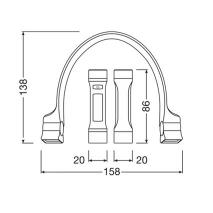 Osram - LED dimbar uppladdningsbar nacklampa LEDINSPECT WEARABLE NECKLIGHT LED/1W/3,7V IP54 1000 mAh