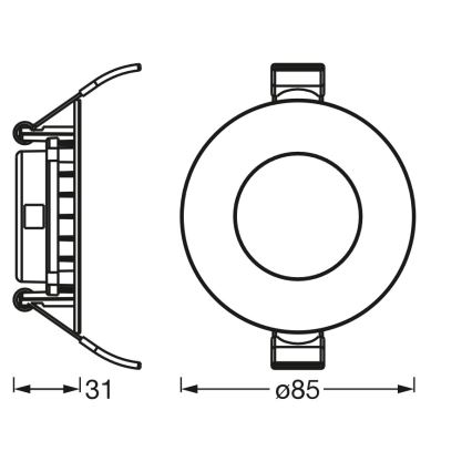 Osram - SMART+ DOWNLIGHT, dimbar LED-infälld takarmatur 4,5W/230V 3000-6500K Wi-Fi