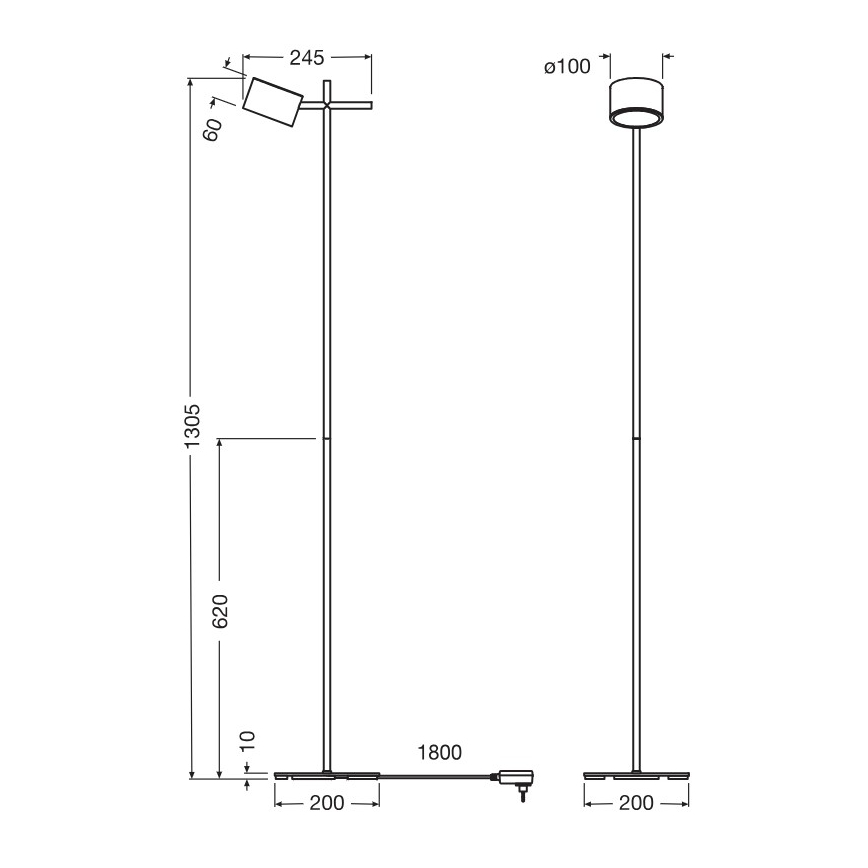 Osram - Dimbar LED-golvlampa med touchfunktion DECOR KYOTO LED/12W/230V CRI 90 svart