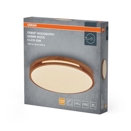 Osram - Dimmbar LED-taklampa ORBIS WOODBURRY LED/36W/230V Ø 50 cm