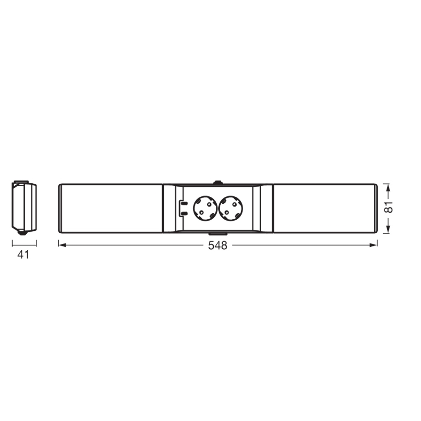 Osram - LED-dimbar underskåpsarmatur med eluttag UNDERCABINET LED/10W/230V 3000K 54,8 cm svart