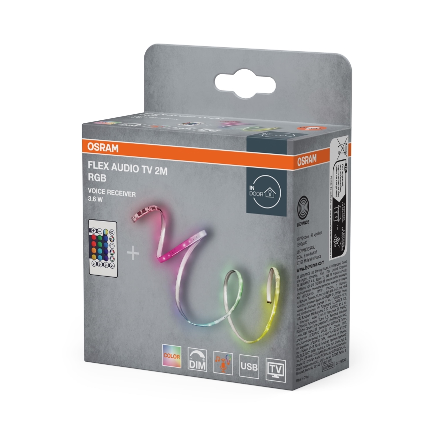 Osram - LED RGB dimmbar remsa för TV FLEX AUDIO 2 m LED/3,6 W/5 V + fjärrkontroll