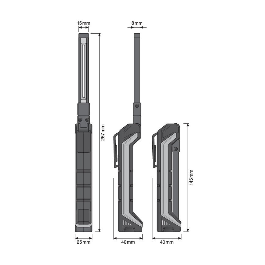 Osram - LED-uppladdningsbar ficklampa med dimmer LEDINSPECT POCKET200 LED/2W/3,7V IP54