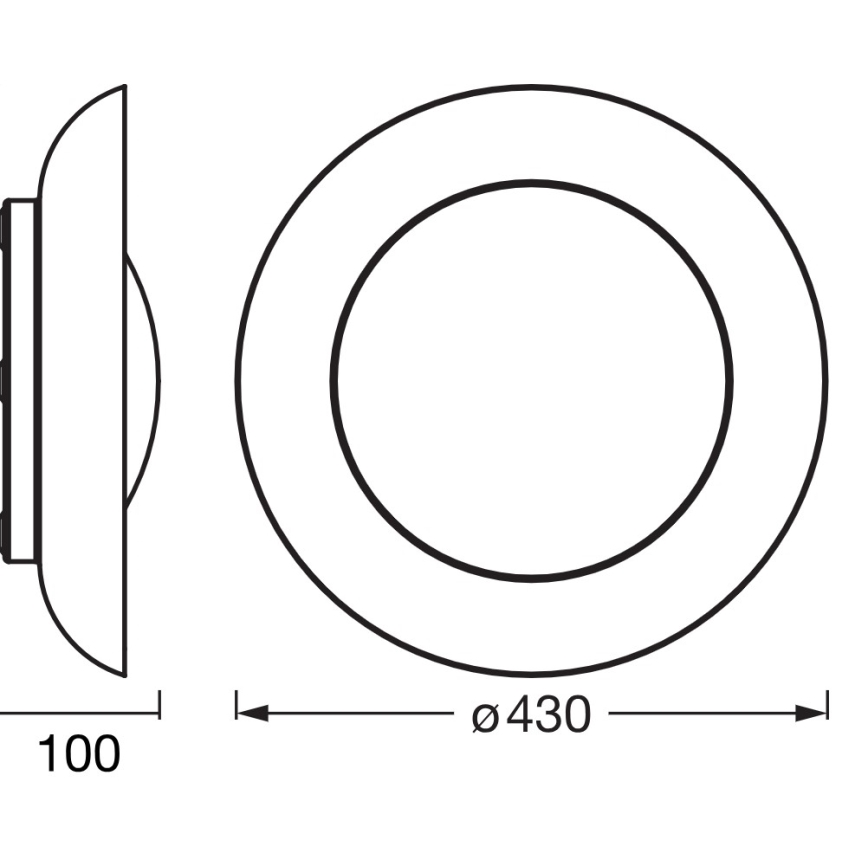 Osram - Dimbart LED-takarmatur ORBIS PLATE LED/35W/230V Ø 43 cm orange/svart