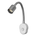 Osram - Flexibel vägglampa PLUG TUBE FLEX 1xGU10/5W/230V matt krom/vit