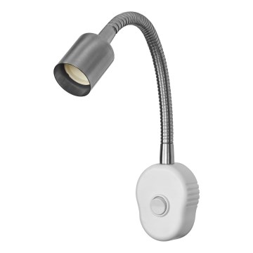 Osram - Flexibel vägglampa PLUG TUBE FLEX 1xGU10/5W/230V matt krom/vit