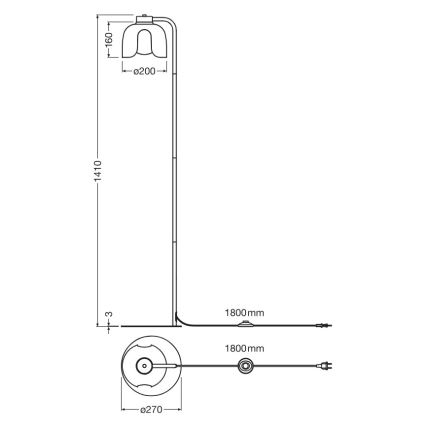 Osram - Golvlampa DECOR COROLLE 1xE27/15W/230V orange