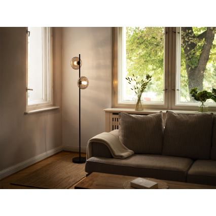 Osram - Golvlampa DECOR SMOKE 2xE14/12W/230V svart/rökgrå