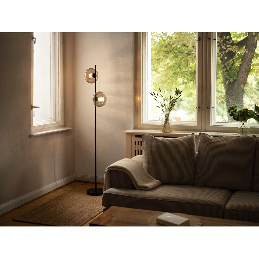 Osram - Golvlampa DECOR SMOKE 2xE14/12W/230V svart/rökgrå