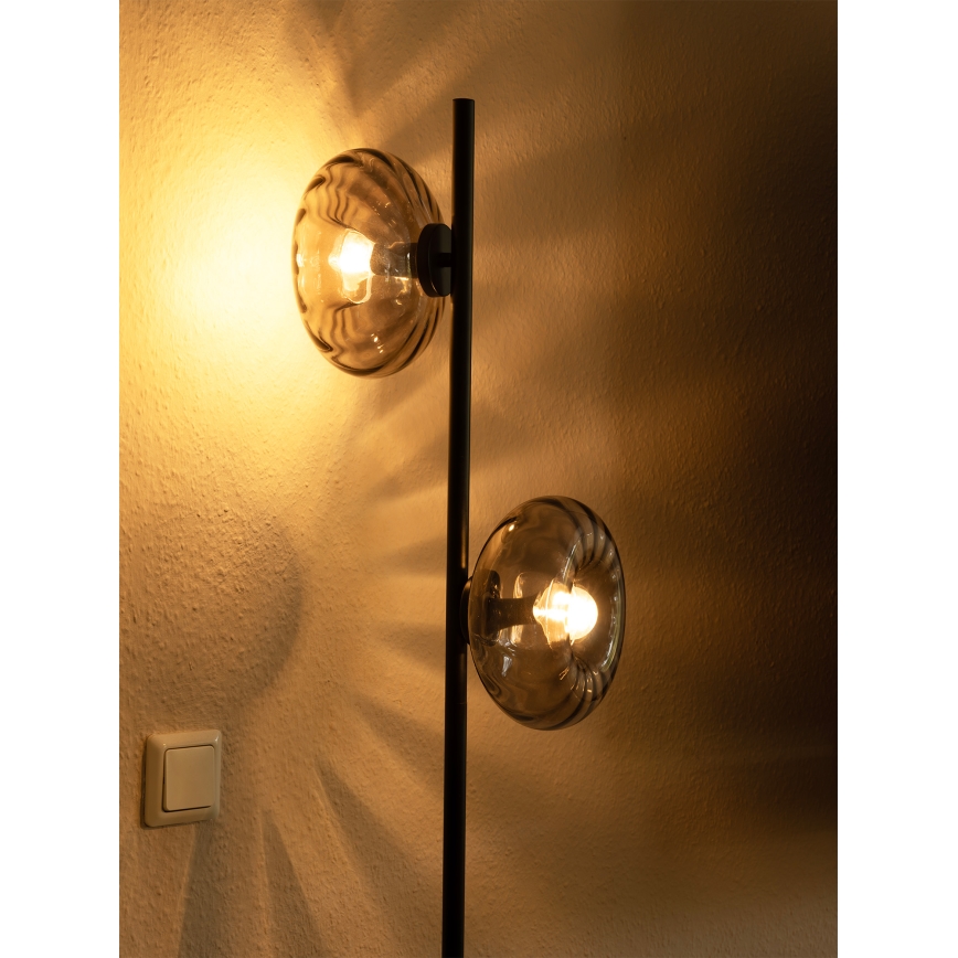 Osram - Golvlampa DECOR SMOKE 2xE14/12W/230V svart/rökgrå
