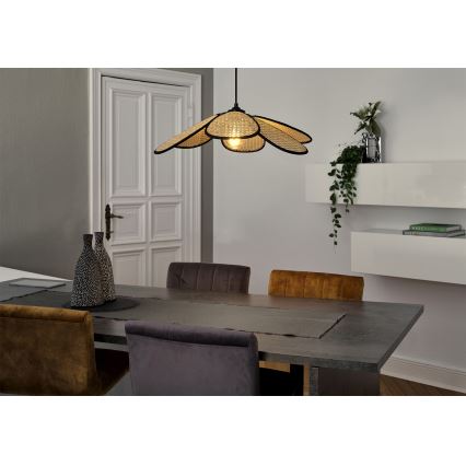 Osram - Hänglampa med sladd DECOR RATTAN 1xE27/15W/230V Ø 58 cm beige/svart