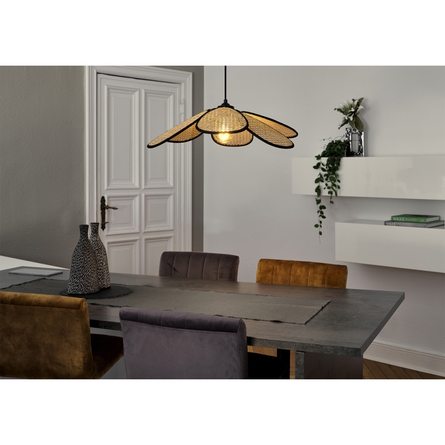 Osram - Hänglampa med sladd DECOR RATTAN 1xE27/15W/230V Ø 58 cm beige/svart