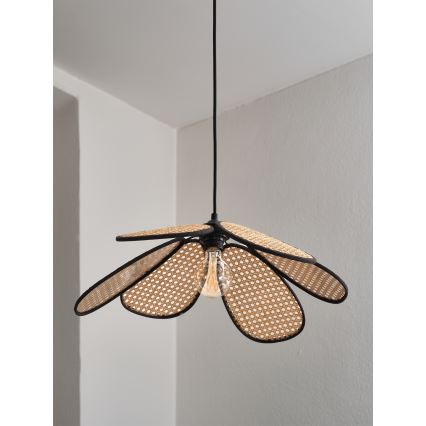 Osram - Hänglampa med sladd DECOR RATTAN 1xE27/15W/230V Ø 58 cm beige/svart