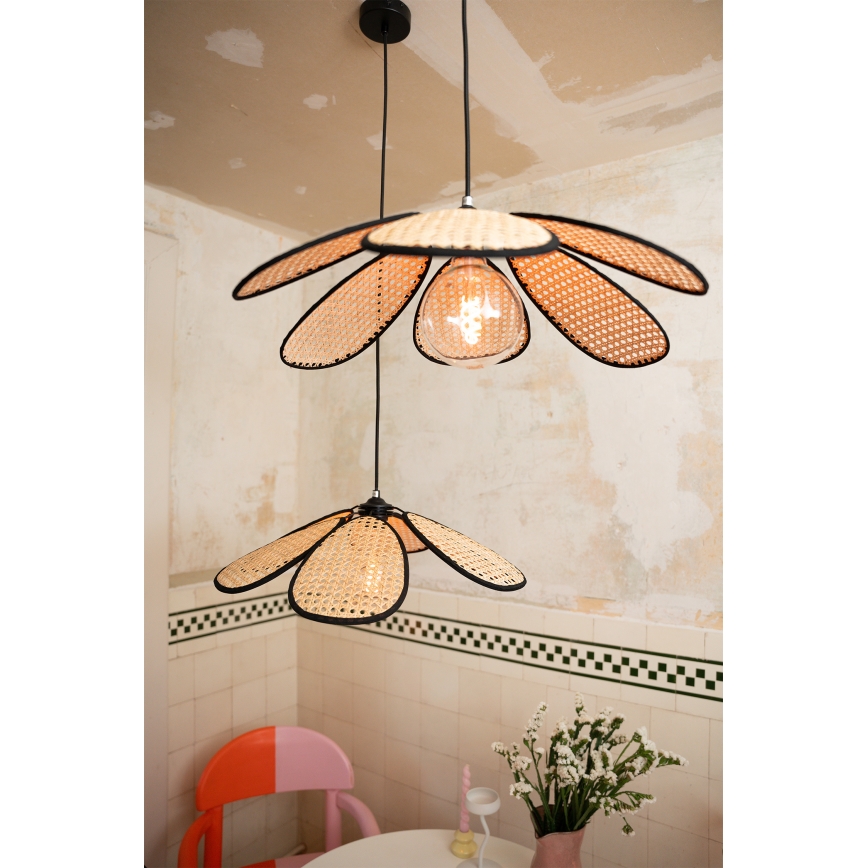 Osram - Hänglampa med sladd DECOR RATTAN 1xE27/15W/230V Ø 58 cm beige/svart