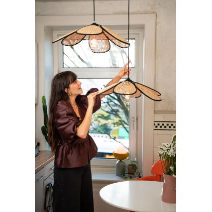 Osram - Hänglampa med sladd DECOR RATTAN 1xE27/15W/230V Ø 58 cm beige/svart