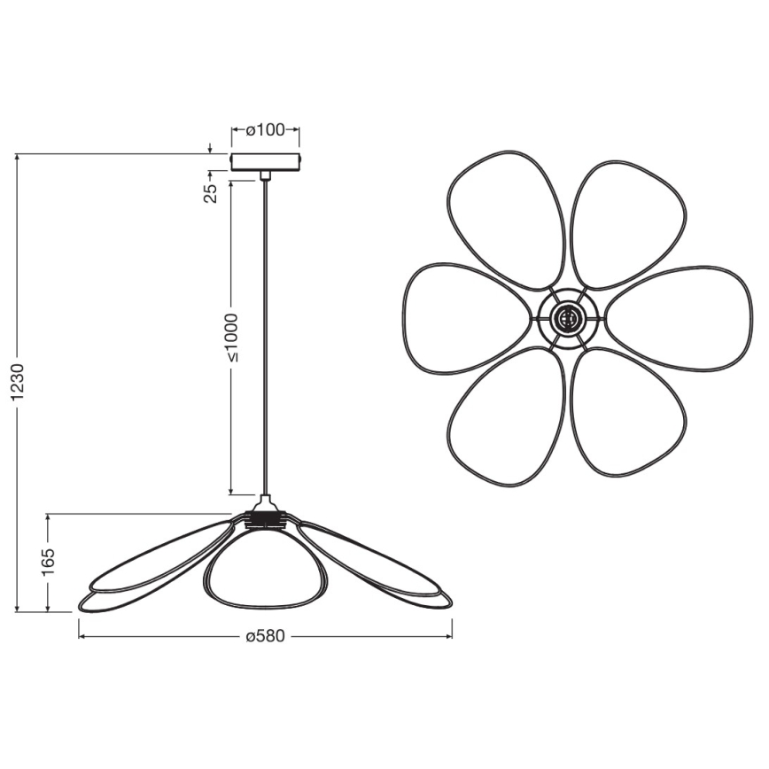 Osram - Hänglampa med sladd DECOR RATTAN 1xE27/15W/230V Ø 58 cm beige/svart