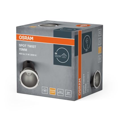 Osram - LED infälld takarmatur SPOT TWIST LED/5W/230V 3000K Ø 7 cm vit/silver