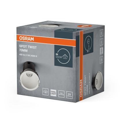 Osram - Infälld takspot LED SPOT TWIST LED/5W/230V 4000K Ø 7 cm vit