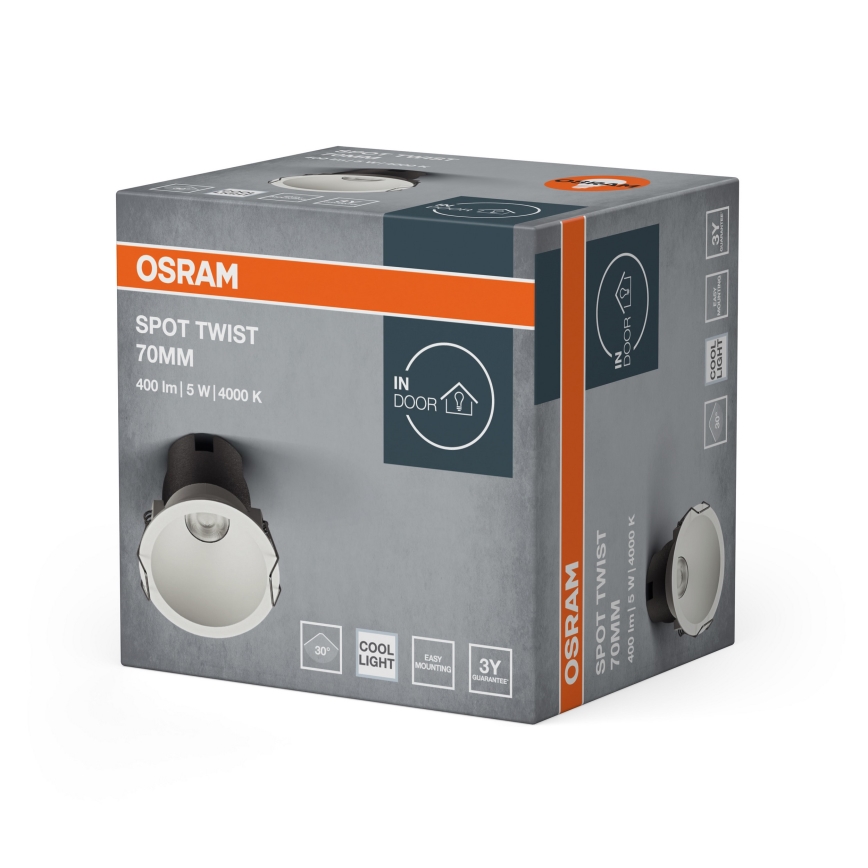 Osram - Infälld takspot LED SPOT TWIST LED/5W/230V 4000K Ø 7 cm vit
