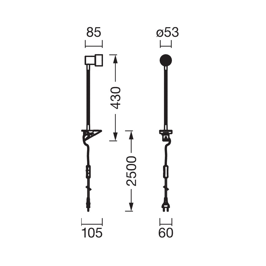 Osram - Klämlampa CLIP STEP FLEX 1xGU10/5W/230V matt krom
