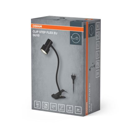 Osram - Klämlampa CLIP STEP FLEX 1xGU10/5W/230V svart