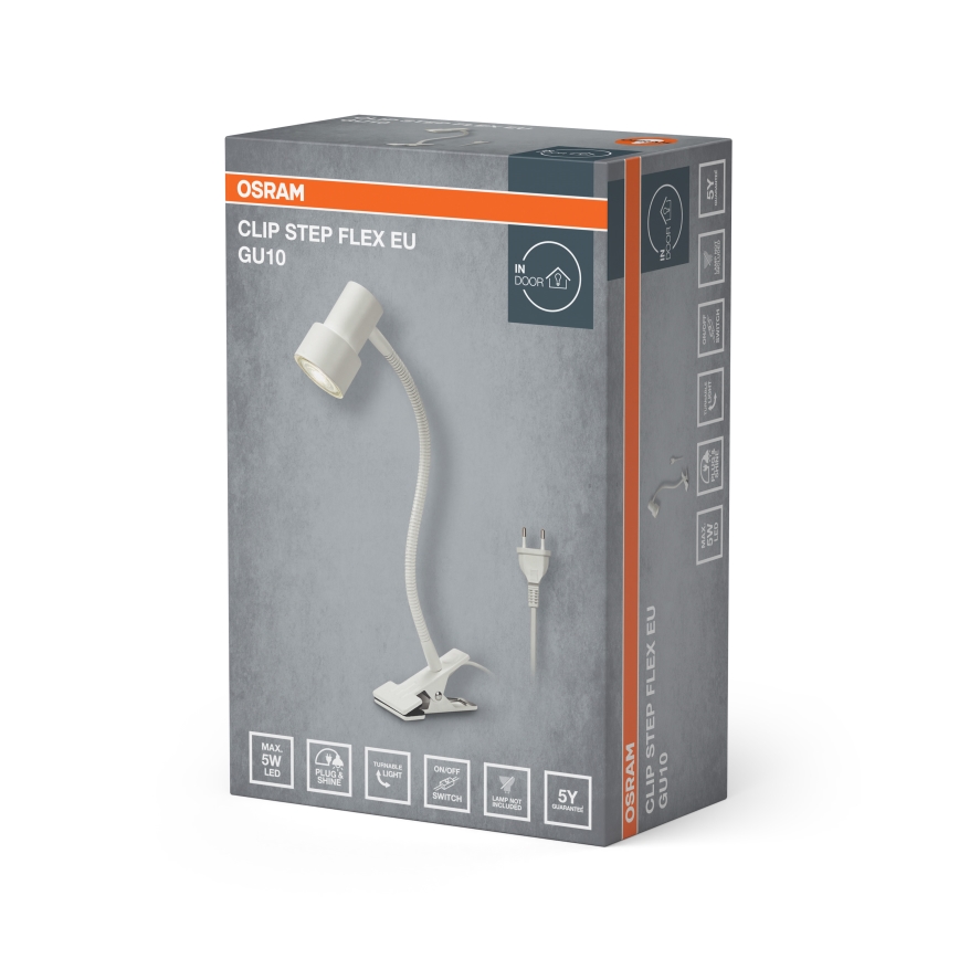 Osram - Lampa med klämma CLIP STEP FLEX 1xGU10/5W/230V vit