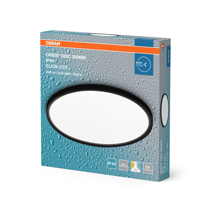 Osram - LED badrumstaklampa DISC LED/18W/230V 3000/4000K Ø 30 cm IP44 svart