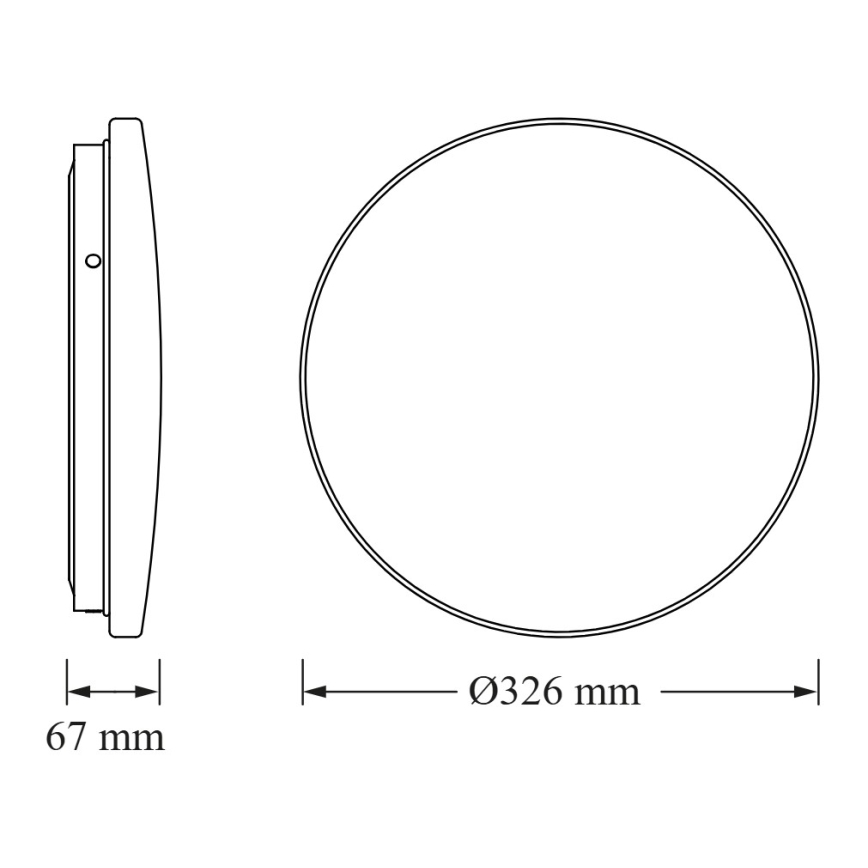 Osram - LED-badrumsplafond med skymningssensor CEILING ROUND LED/18W/230V 3000K Ø 33 cm IP44 vit