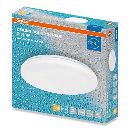Osram - LED badrumsarmatur med skymningssensor CEILING ROUND LED/24W/230V 3000K Ø 37 cm IP44 vit