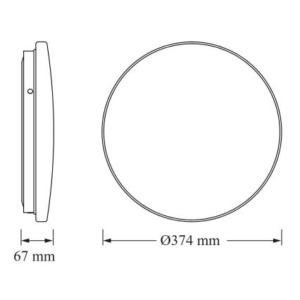 Osram - LED badrumsarmatur med skymningssensor CEILING ROUND LED/24W/230V 3000K Ø 37 cm IP44 vit