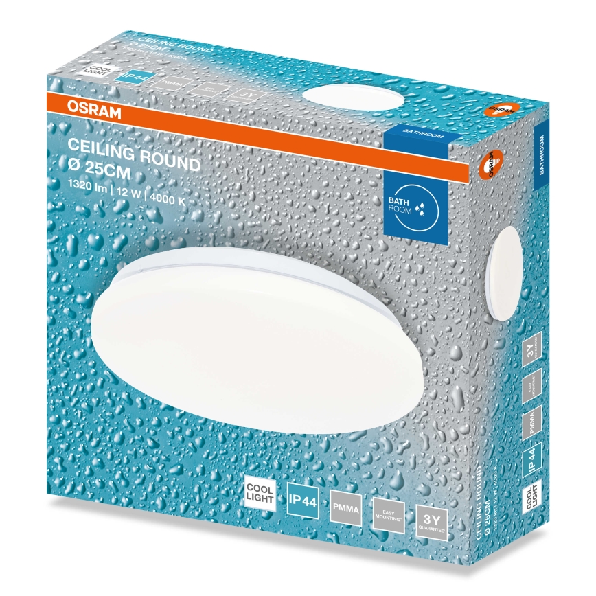 Osram - LED badrumsplafond CEILING ROUND LED/12W/230V 4000K Ø 26 cm IP44 vit