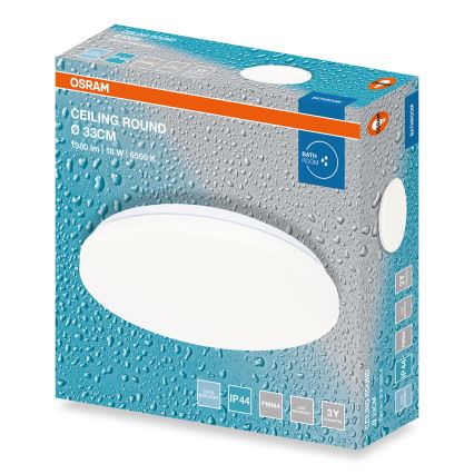 Osram - LED-badrumstaklampa CEILING ROUND LED/18W/230V 6500K Ø 33 cm IP44 vit