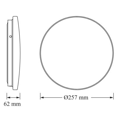 Osram - LED taklampa för badrum med skymningssensor CEILING ROUND LED/12W/230V 4000K Ø 26 cm IP44 vit