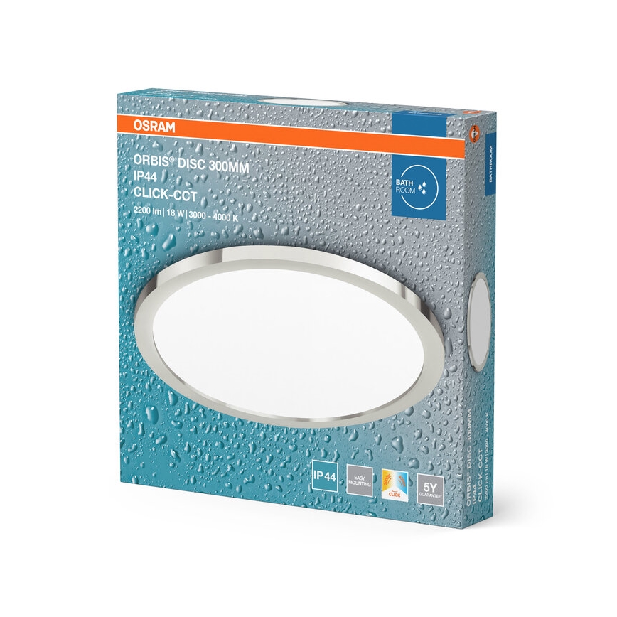Osram - LED taklampa för badrum DISC LED/18W/230V 3000/4000K Ø 30 cm IP44 silver