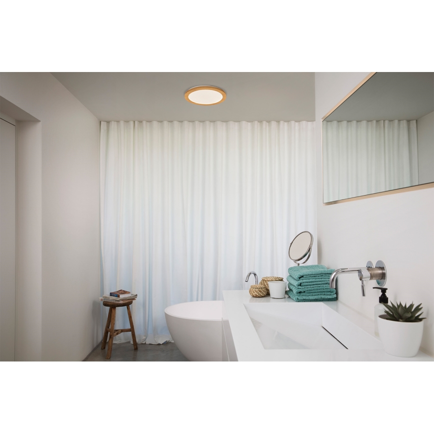 Osram - LED-badrumstakarmatur ORBIS DISC LED/22W/230V 3000/4000K Ø 30 cm IP44 brun