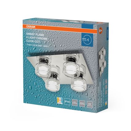 Osram - LED-taklampa för badrum ORBIS FLAME 4xLED/5,5W/230V 3000/4000K IP44 blank krom