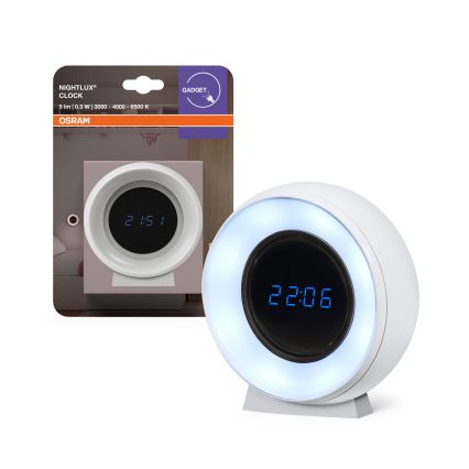 Osram - LED-digitalklocka med bakgrundsbelysning NIGHTLUX LED/0,3W/5V 1000mAh 3000/4000/6500K vit