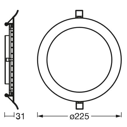 Osram - Dimbar infälld takarmatur SMART+ DOWNLIGHT LED/22W/230V 3000-6500K Wi-Fi