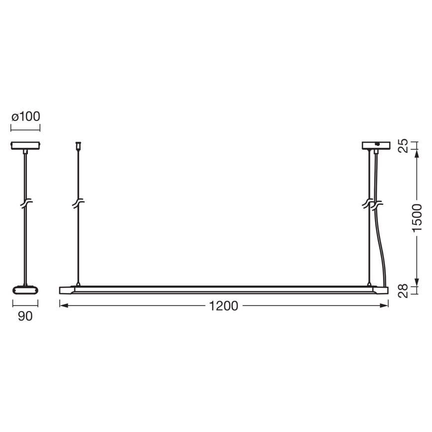 Osram - Dimmbar LED-pendel på kabel OFFICE LINE LED/40W/230V 4000K 120 cm vit