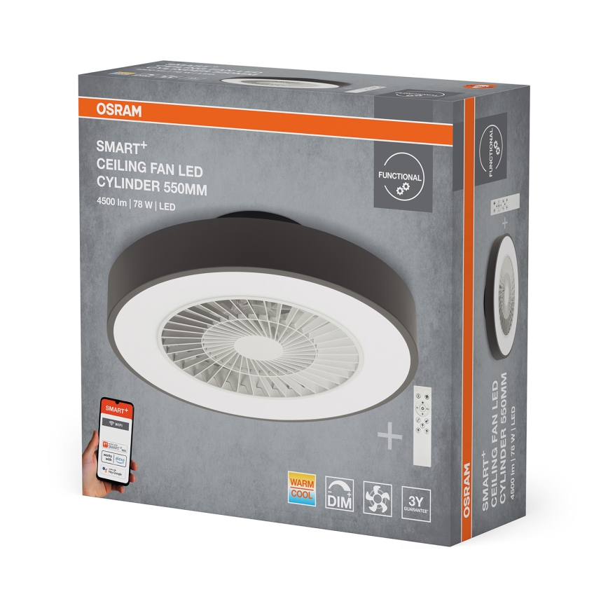 Osram - Dimbar LED-taklampa med fläkt SMART+ LED/78W/230V 3000-6500K Wi-Fi + fjärrkontroll