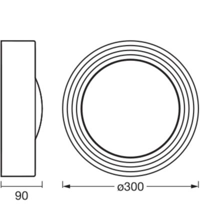 Osram - Dimbart LED-takarmatur ORBIS CONCRETE LED/13W/230V Ø 30 cm brun/betong